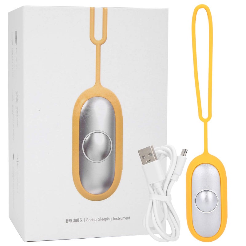 Sleep Aid Device, Microcurrent Holding Sleep Instrument for Insomnia Fast Asleep, USB Charging, Anxiety Pressure Relief Sleep Aid Device (Yellow)